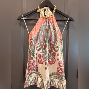 Guess Jeans Paisley Halter Top- Elegant, Going Out, Fancy- Size Medium w/stretch